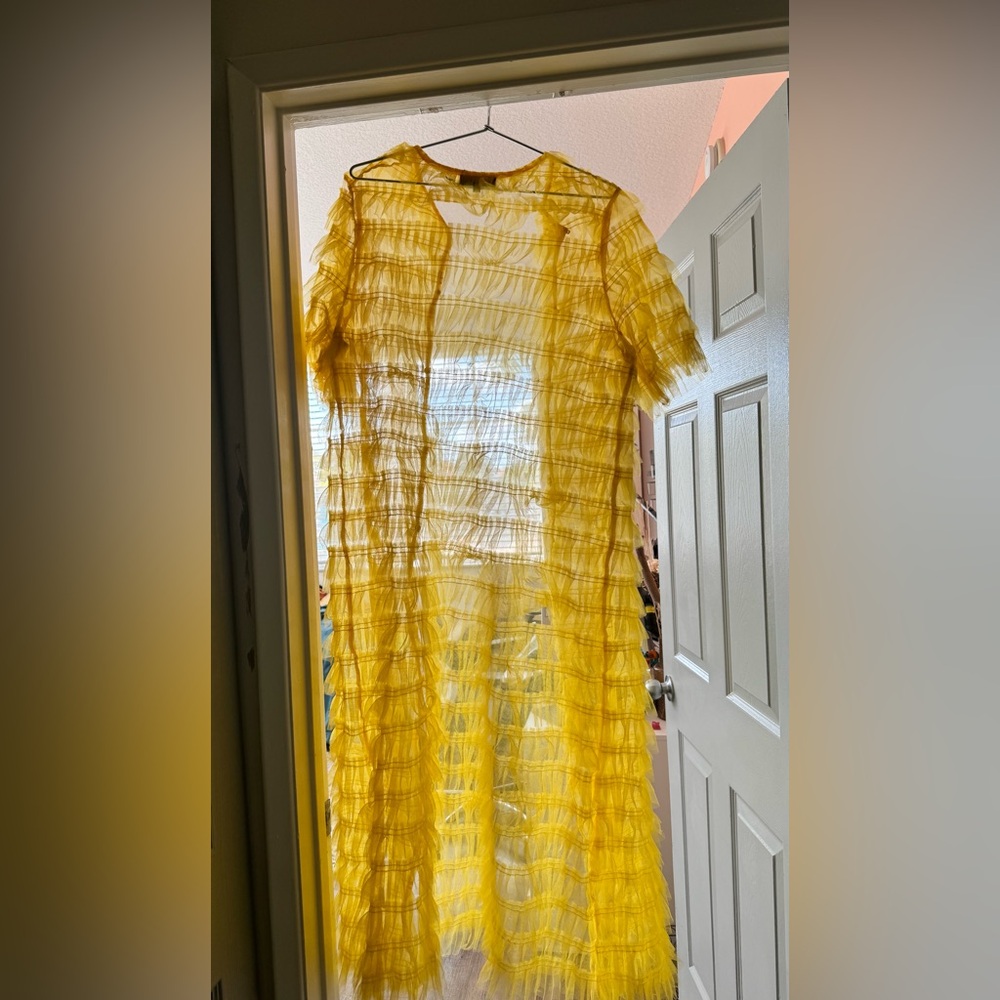 Vibrant Yellow Ruffled Dress - Picture 3 of 3